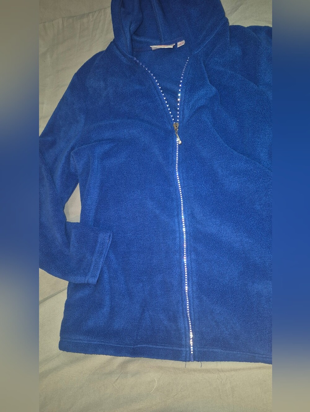 Womens Blue Zip Up Jacket Size Large